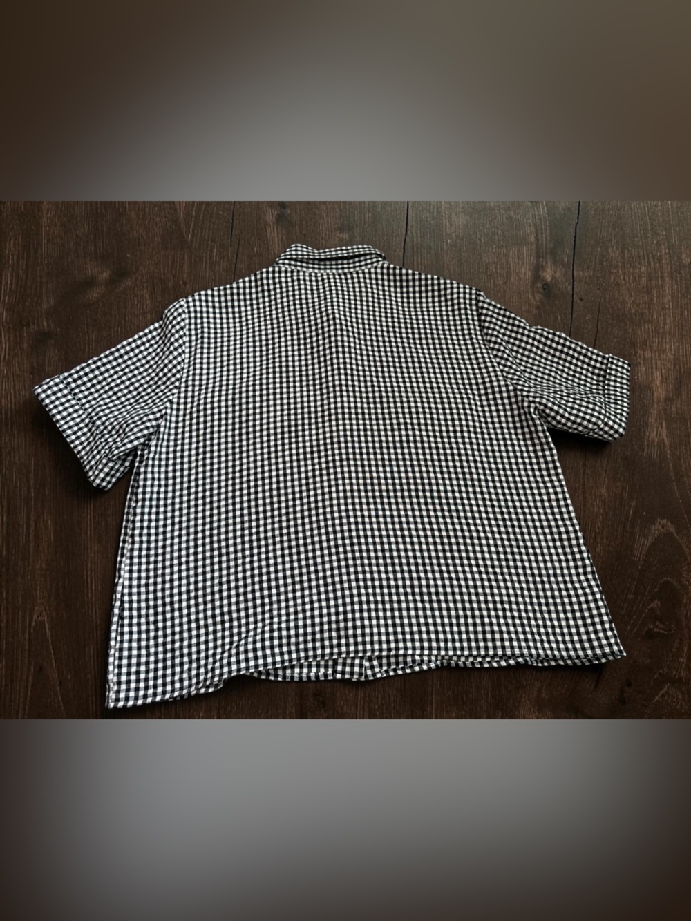 Zara Black and White Gingham Button-Down Shirt - Picture 2 of 3